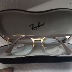 Ray-Ban Gold and Brown Men's Glasses W Case